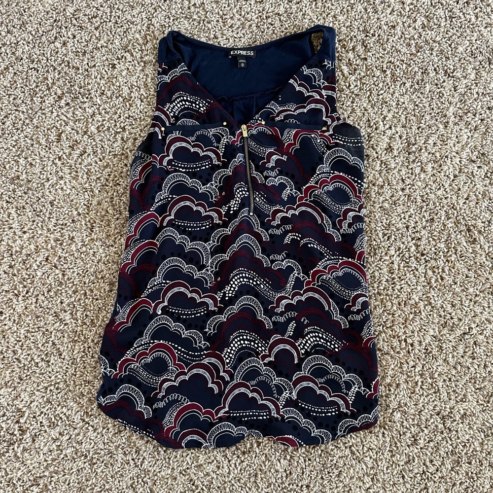 Express Floral Zip-Front Tank Top - Size XS